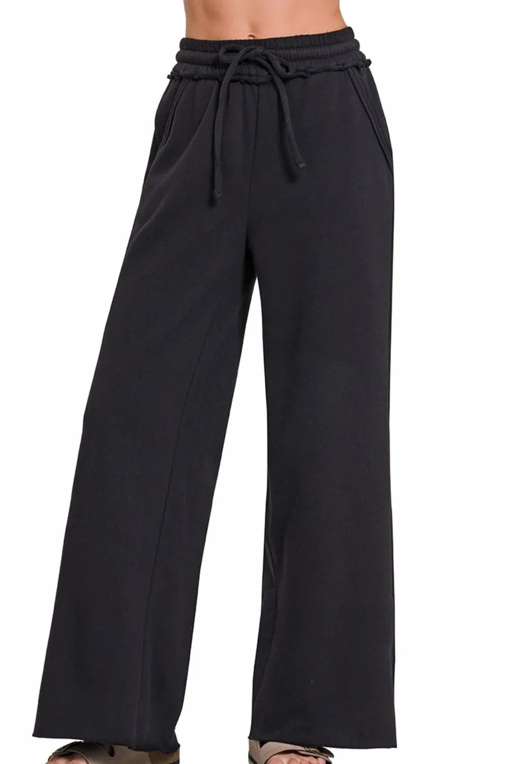 Urban Luxe Black Wide Leg Sweatpants