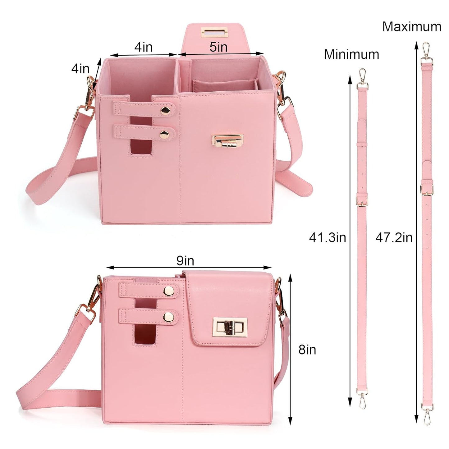 Crossbody Bag with Sports Water Bottle Holder for Women Purse