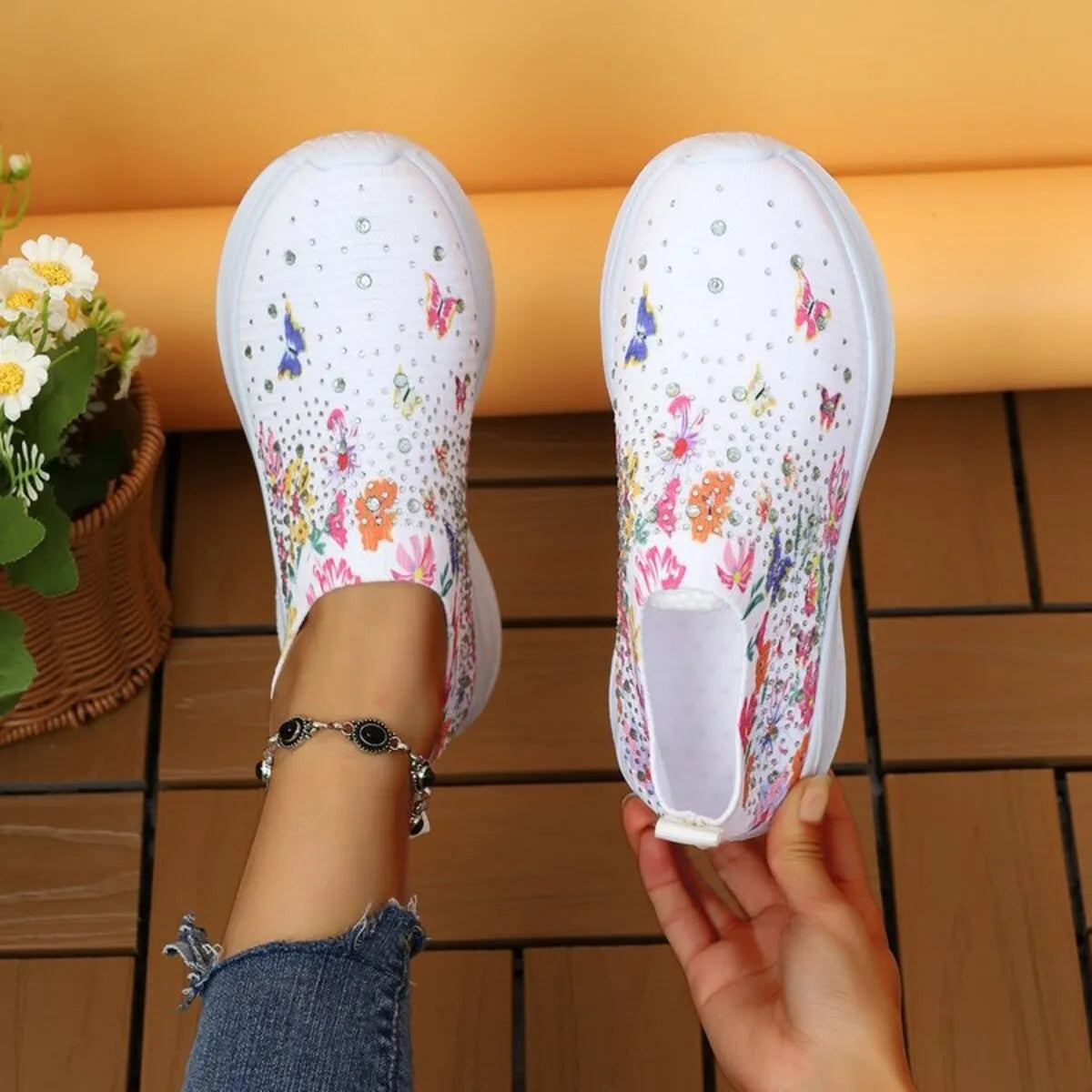 Glitz & Petals Floral Sneakers