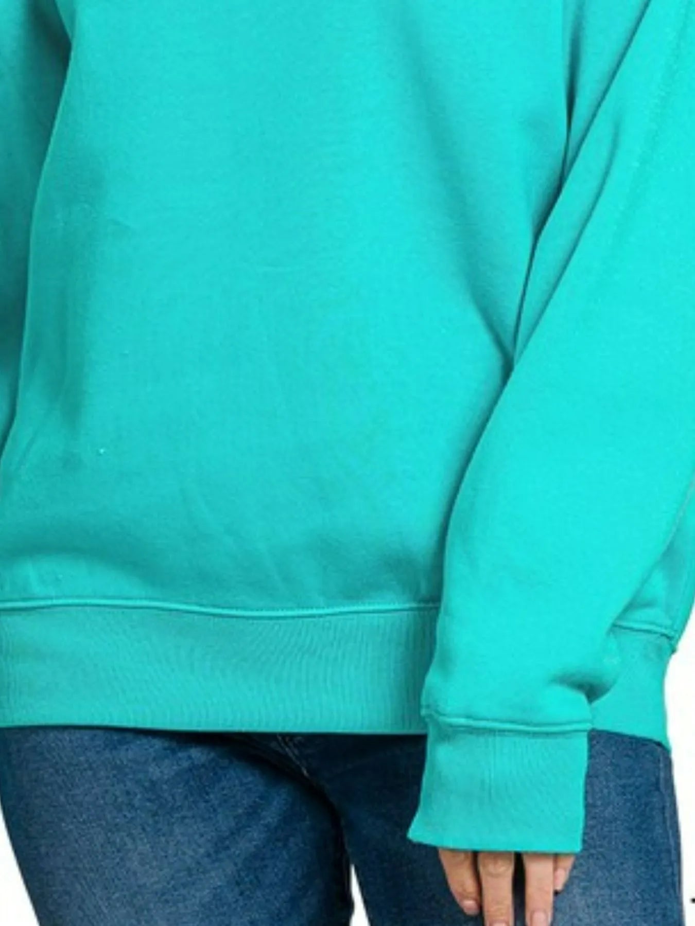 Aqua Crewneck Fleece Long Sleeve Sweatshirt
