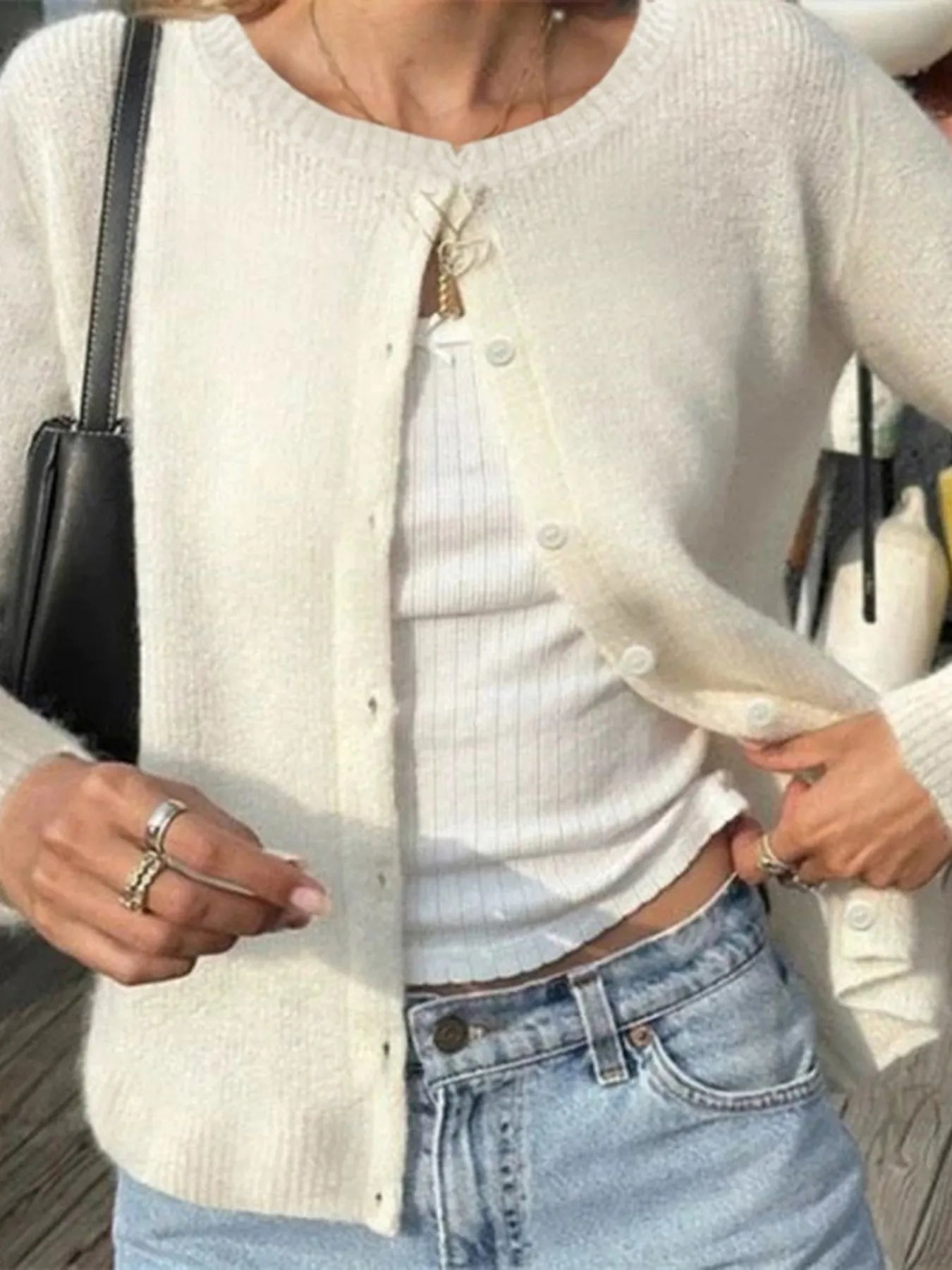 Button-Up Long Sleeve Cardigan – Classic & Cozy