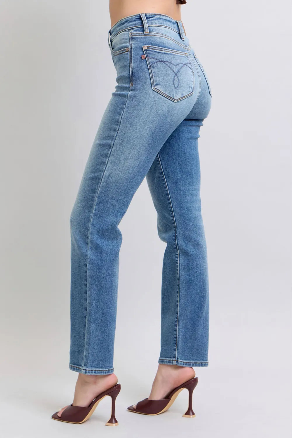 Vintage Blue Washed Straight Jeans