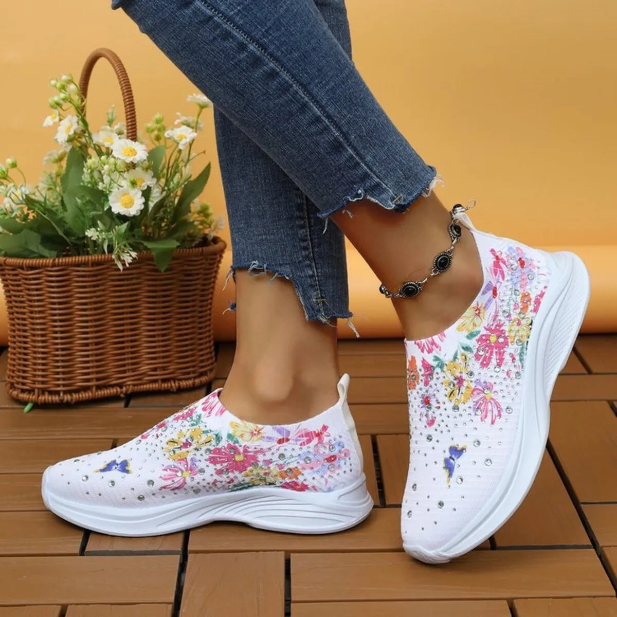 Glitz & Petals Floral Sneakers