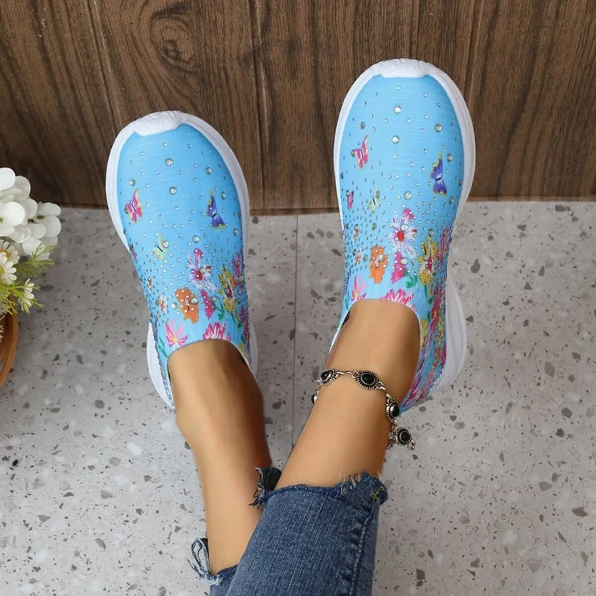 Glitz & Petals Floral Sneakers