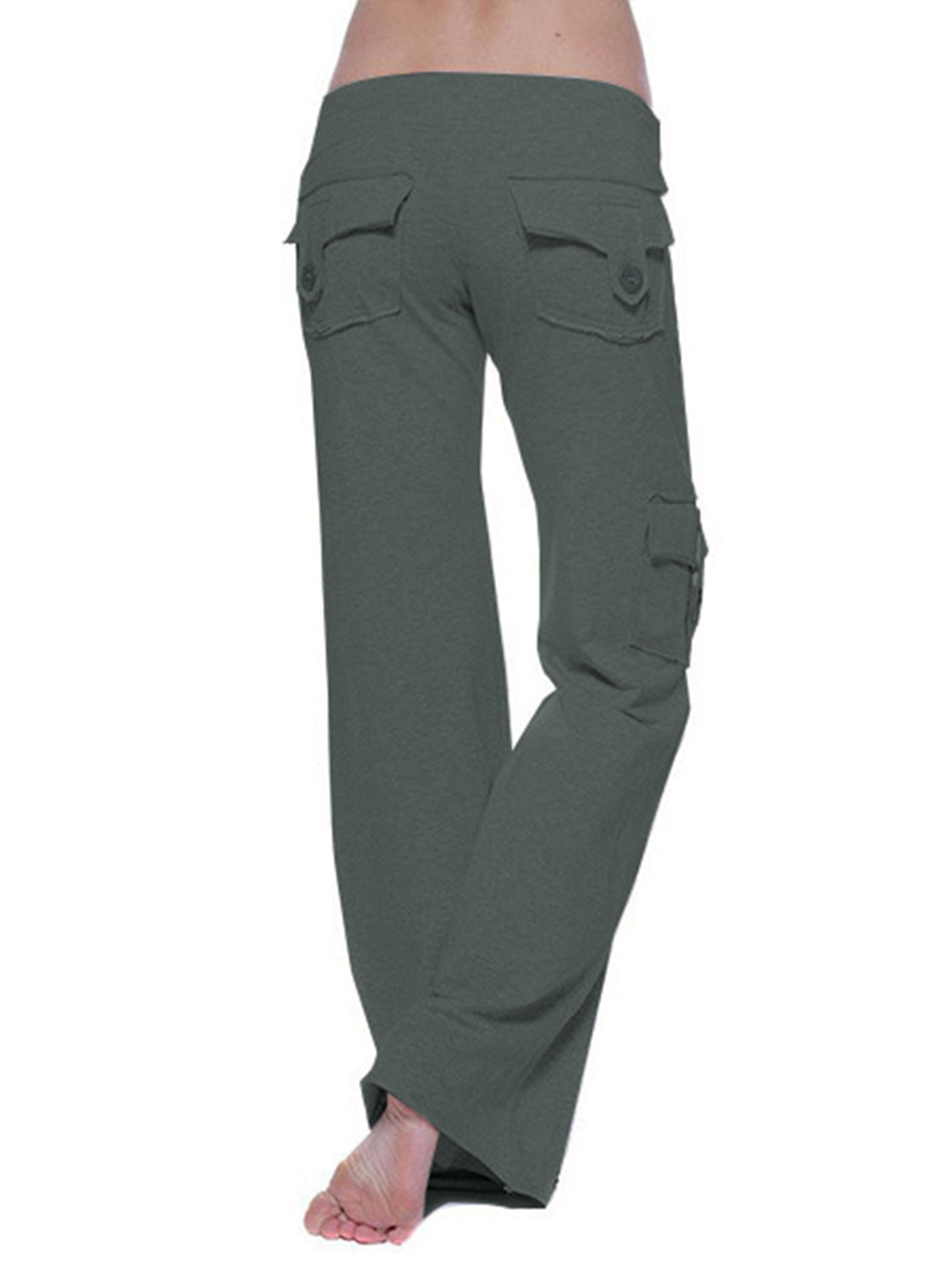 Mid Waist Pants Pockets