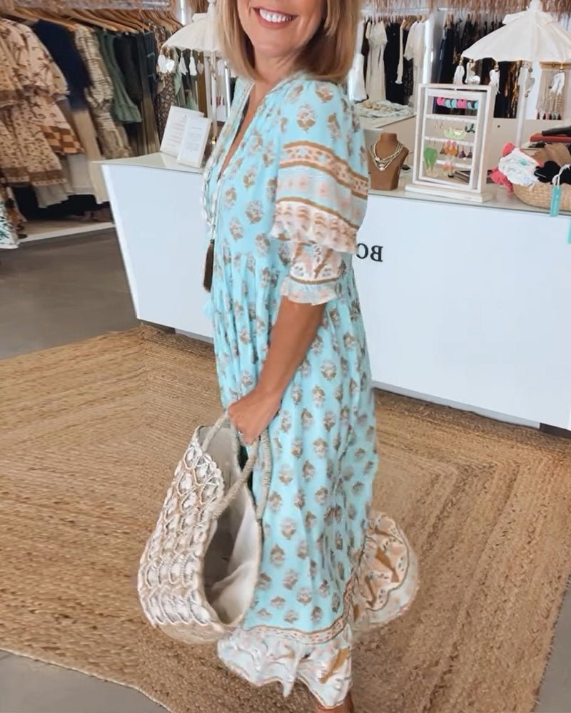 Eliana | Boho Tassel Midi Dress