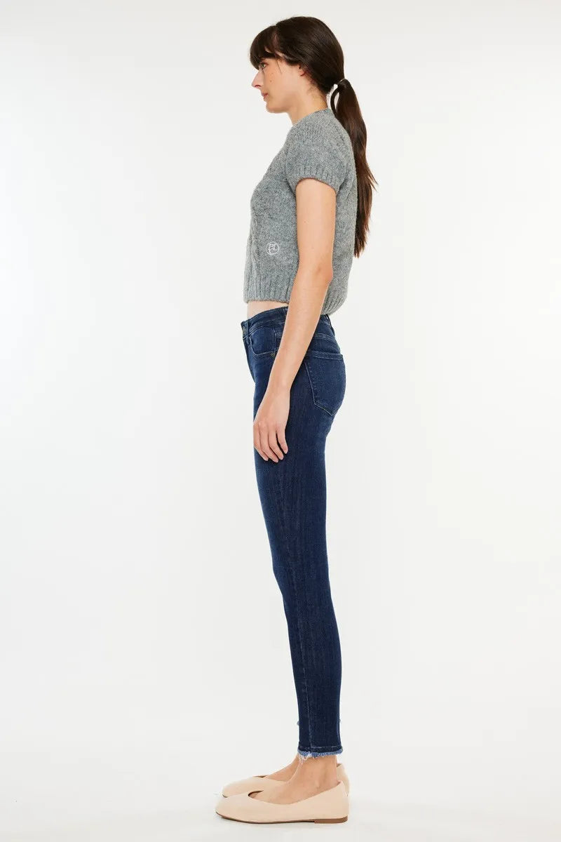 Dark Indigo High Rise Slim Ankle Jeans