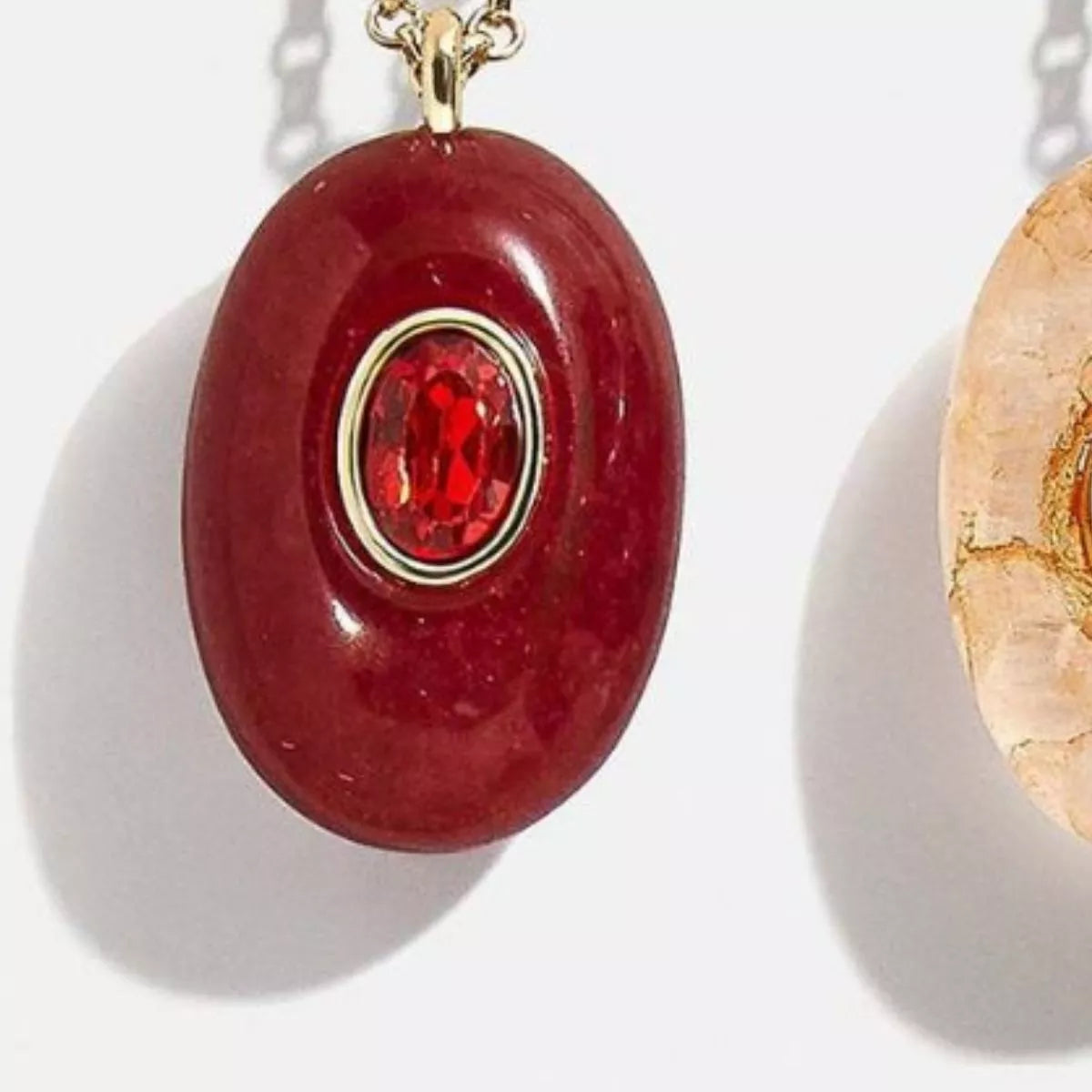 Natural Stone Pendant Necklace – Handmade Boho Jewelry for Women