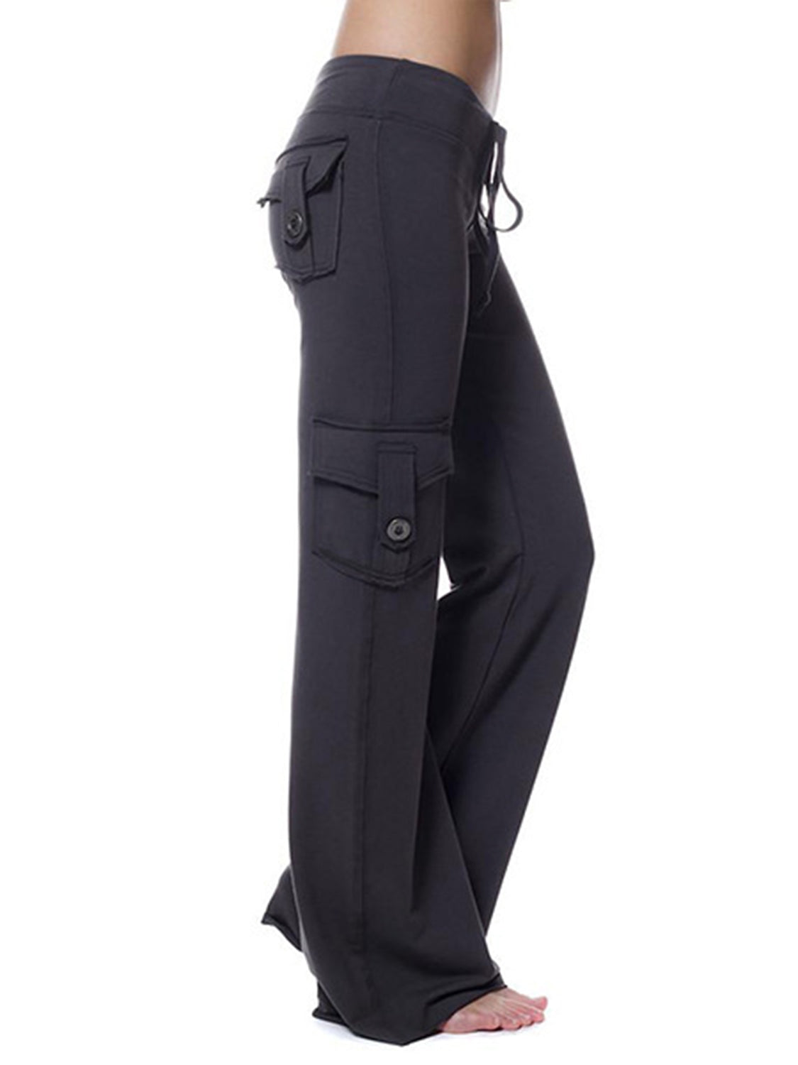 Mid Waist Pants Pockets