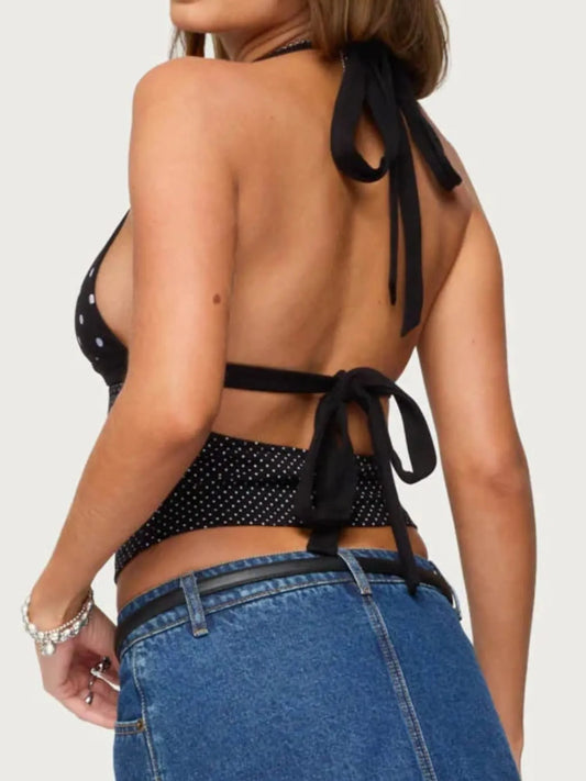 Polka Dot Halter Neck Cami
