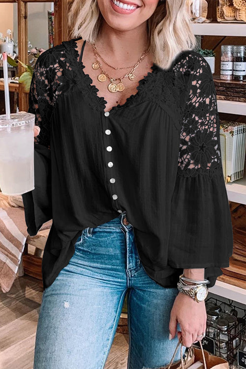 Dream Date Lace Embroidery Top - 3 Colors Black