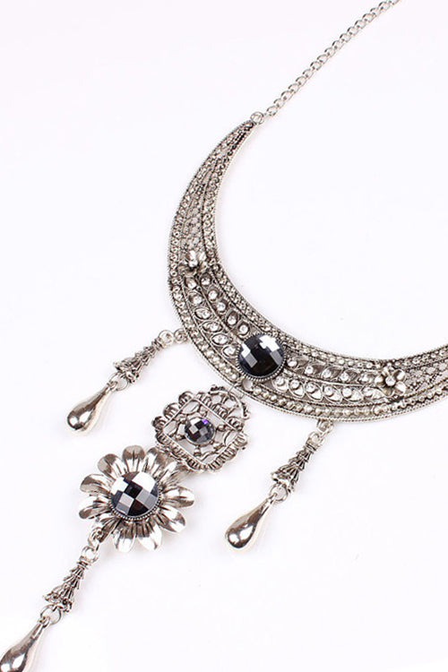 Vintage Crystal Silver Necklace