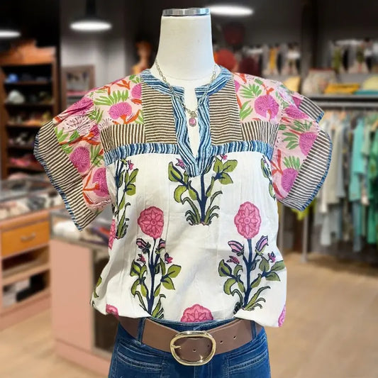Angelina | Embroidered Boho Blouse White