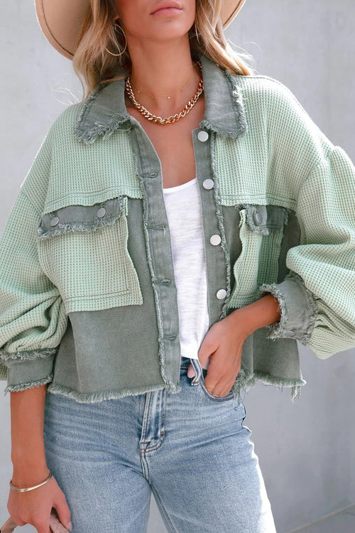 Take A Moment Pocket Long Sleeve Shacket - 3 Colors Pea Green