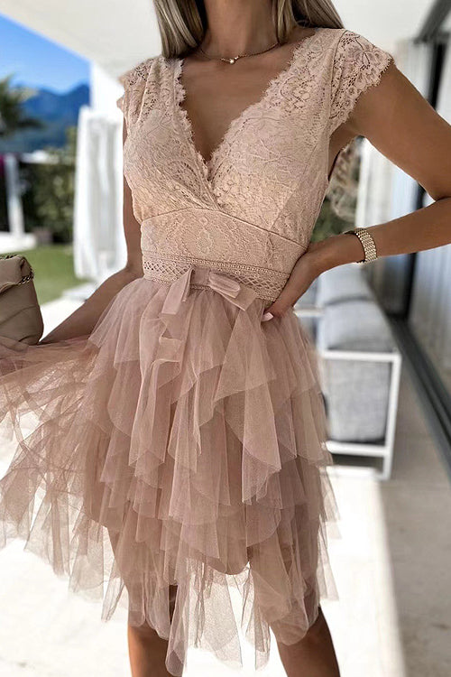 Absolutely Stunning Lace Mini Dress - 3 Colors Pink