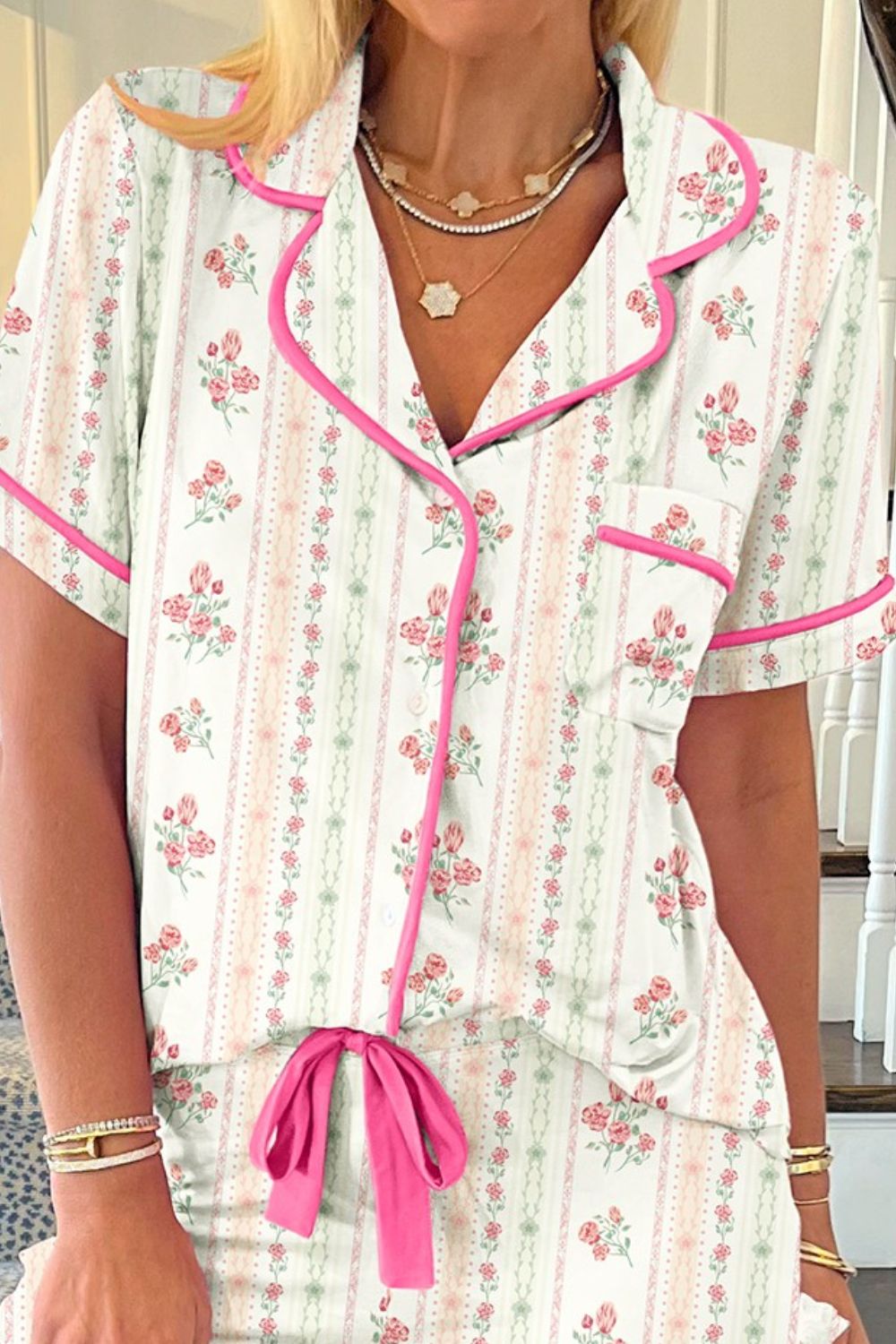 Printed Lounge Set - Button Up