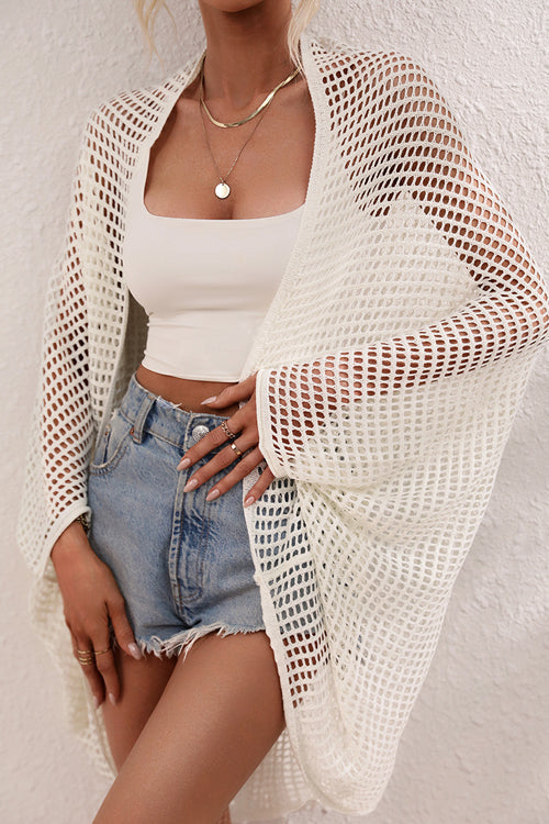 Poolside Presence Crochet Swim Cover-Up - 3 Colors White