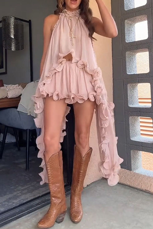 Sweet Potential Ruffled Sleeveless Chiffon Suit - 6 Colors