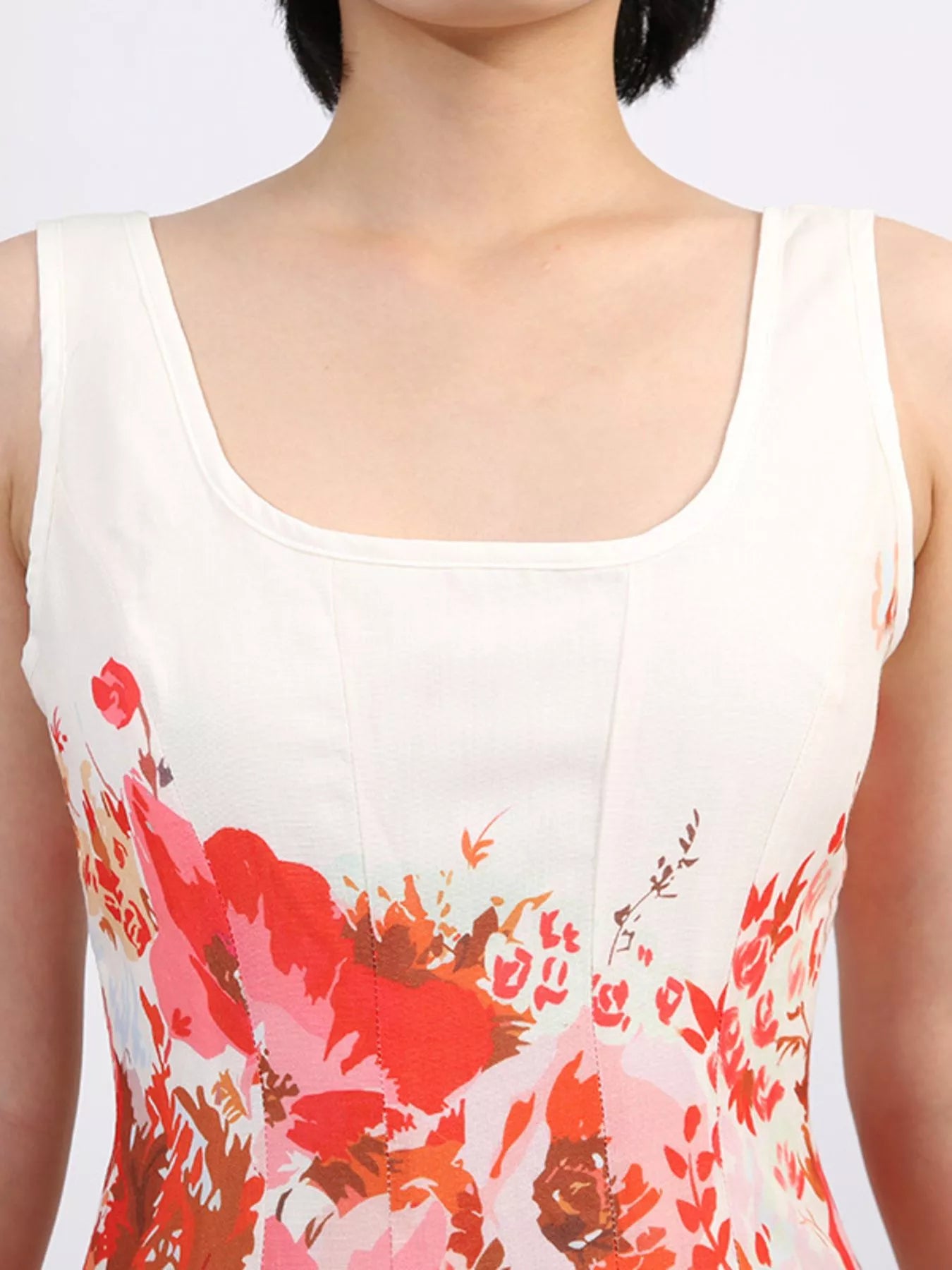 Floral Print Sleeveless A-Line Mini Dress – Summer Casual Sundress
