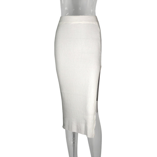 Summer Knitted Internet Celebrity Split Skirt Women Skirt