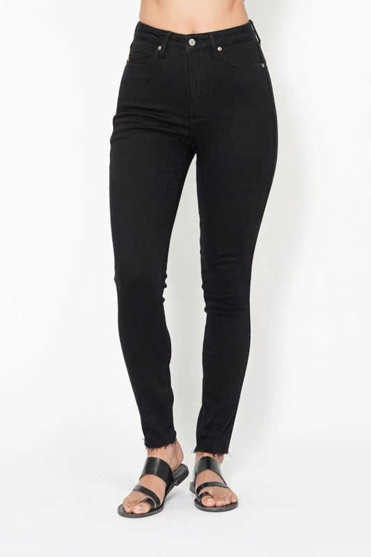 High Rise Sculpt Skinny Jeans with Shield Pockets Black