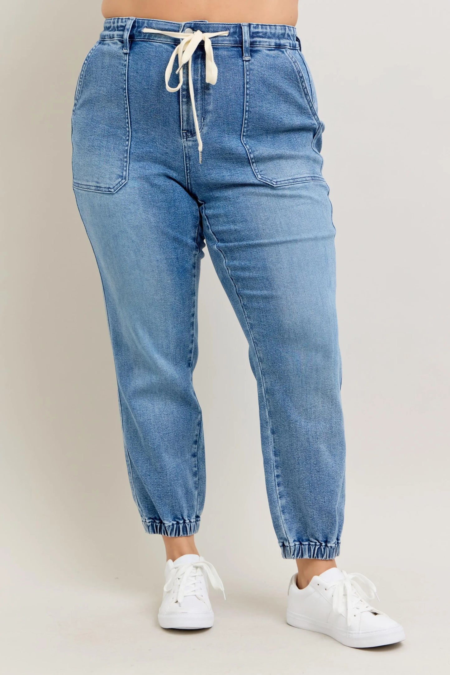 Everyday High Waist Denim Joggers – Plus Size