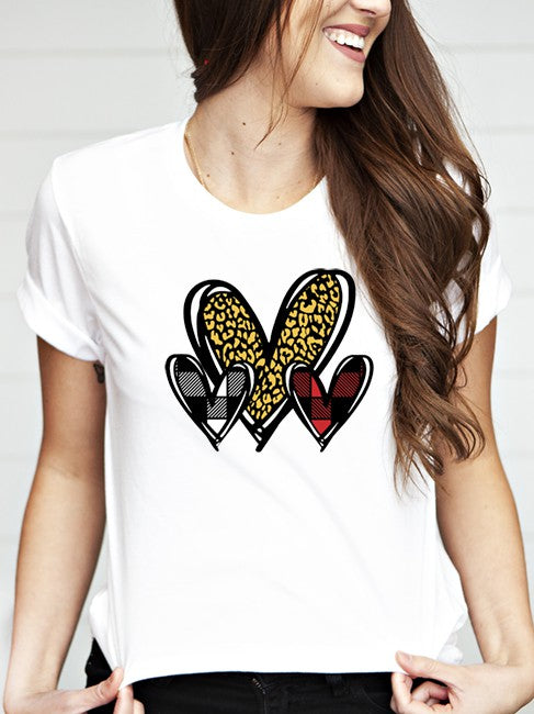 Pattern Hearts Tee