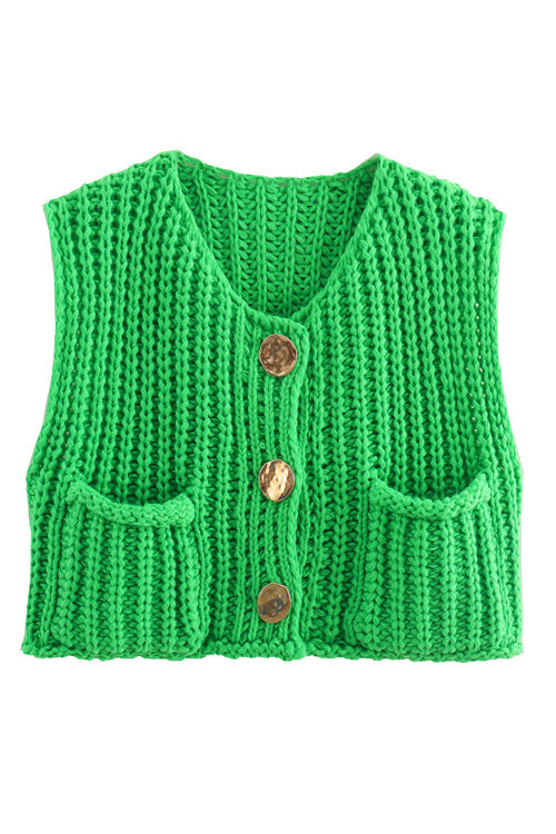 Days Of Styles Knit Pocket Tank Top - 9 Colors Green