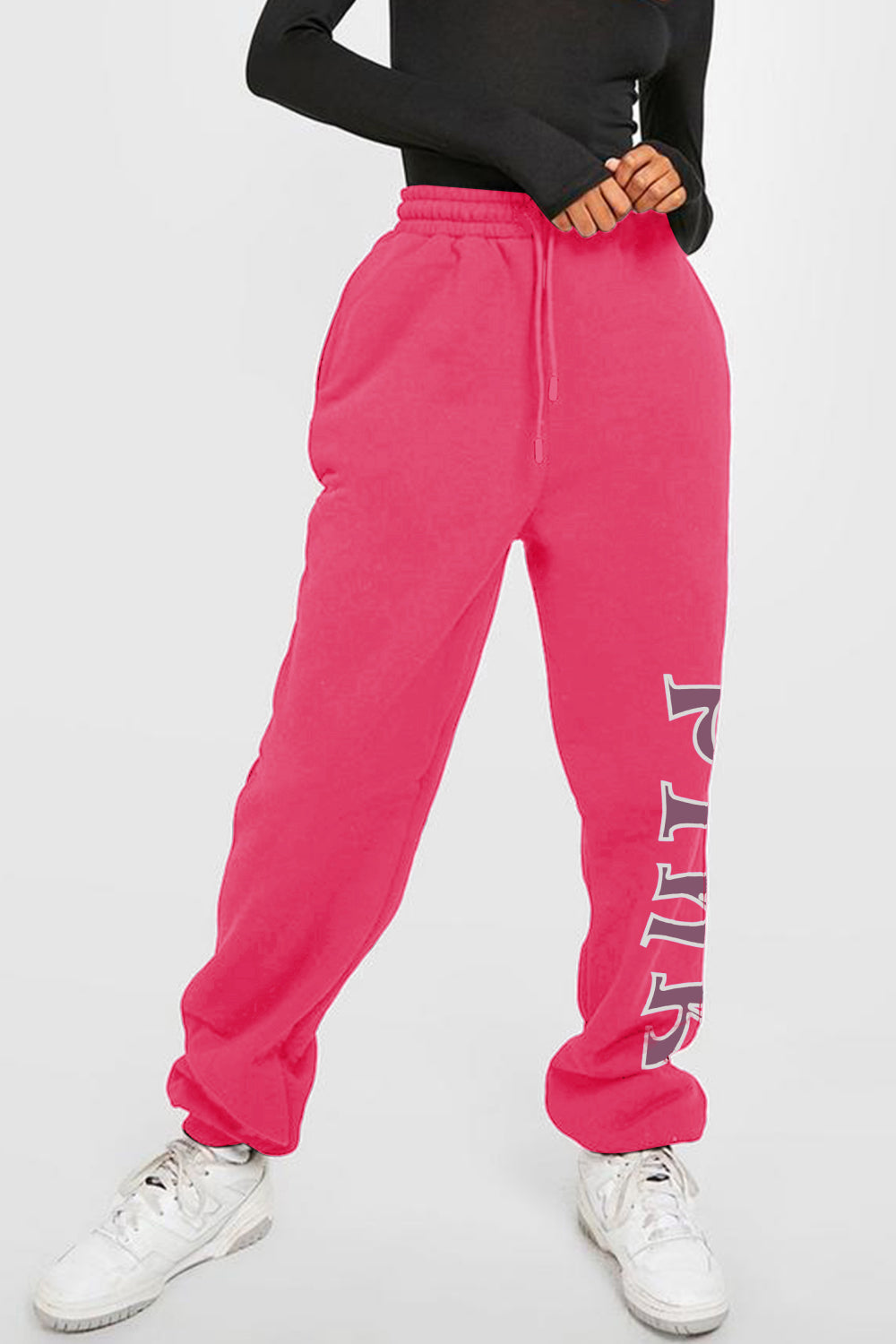 Simply Love Sweatpants – Pink Graphic, Full Size Fit