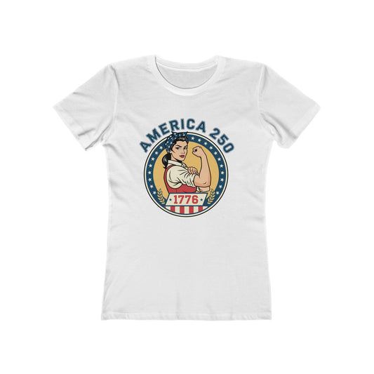 America 250 Rosie Tee - Patriotic Women’s Boyfriend T-Shirt (1776)