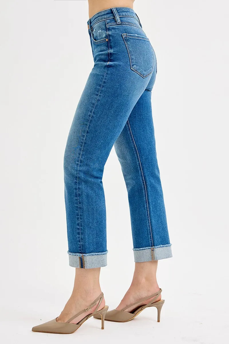 Boyfriend Fit High Waist Ankle Jeans – Plus Size