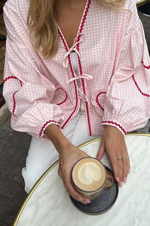 Perfectly You Tie-Front Gingham Top - 10 Colors