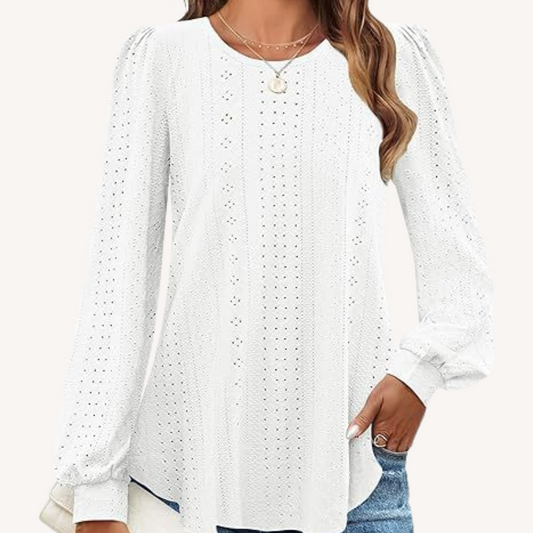 Penny | Loose-Fit Lantern Sleeve T-Shirt White