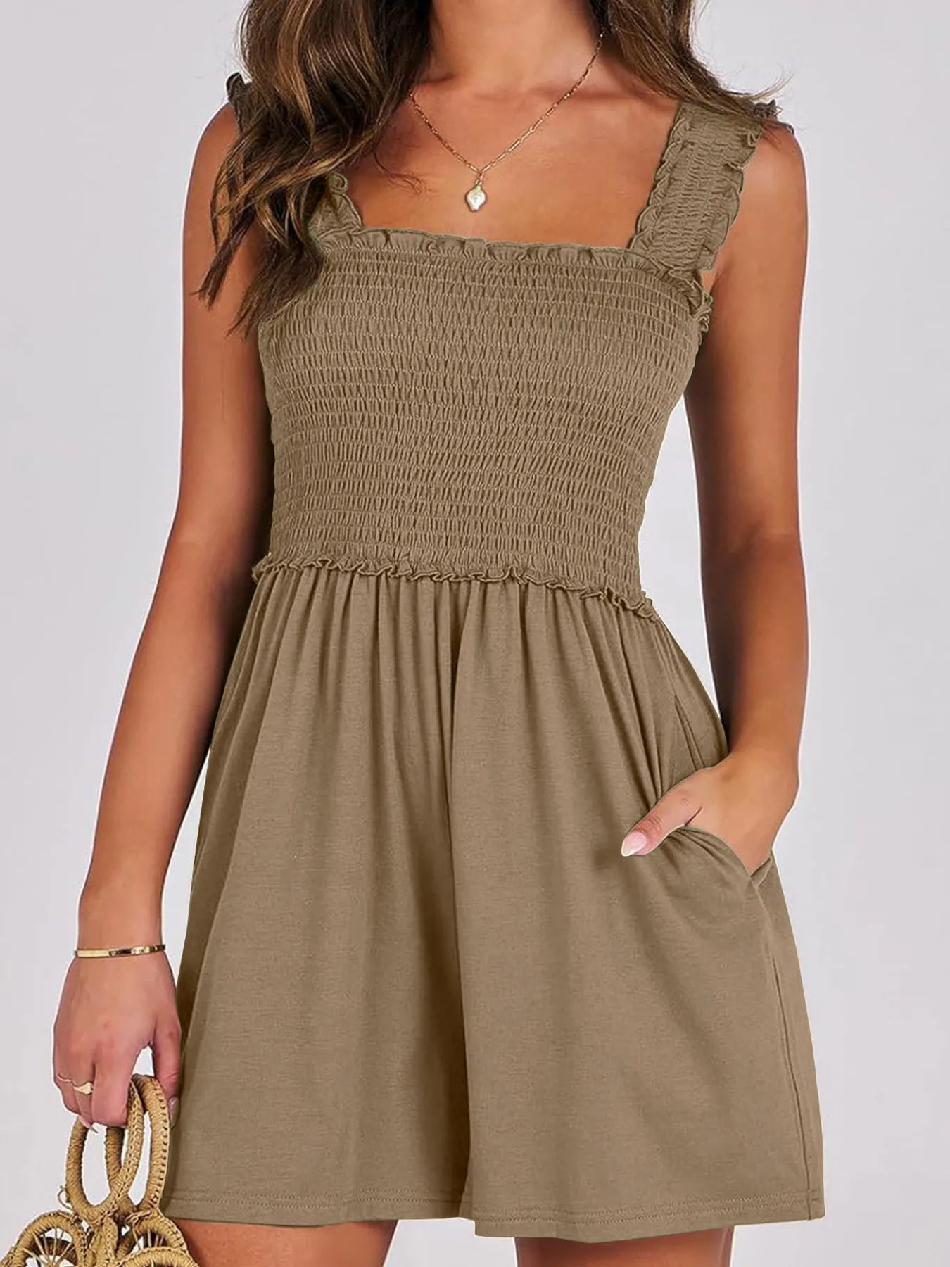 Smocked Summer Romper – Square Neck, Breezy Fit