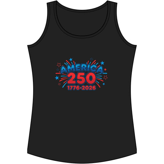America 250th Anniversary Tank Top— 1776–2026 Patriotic Women's Cotton Sleeveless Shirt