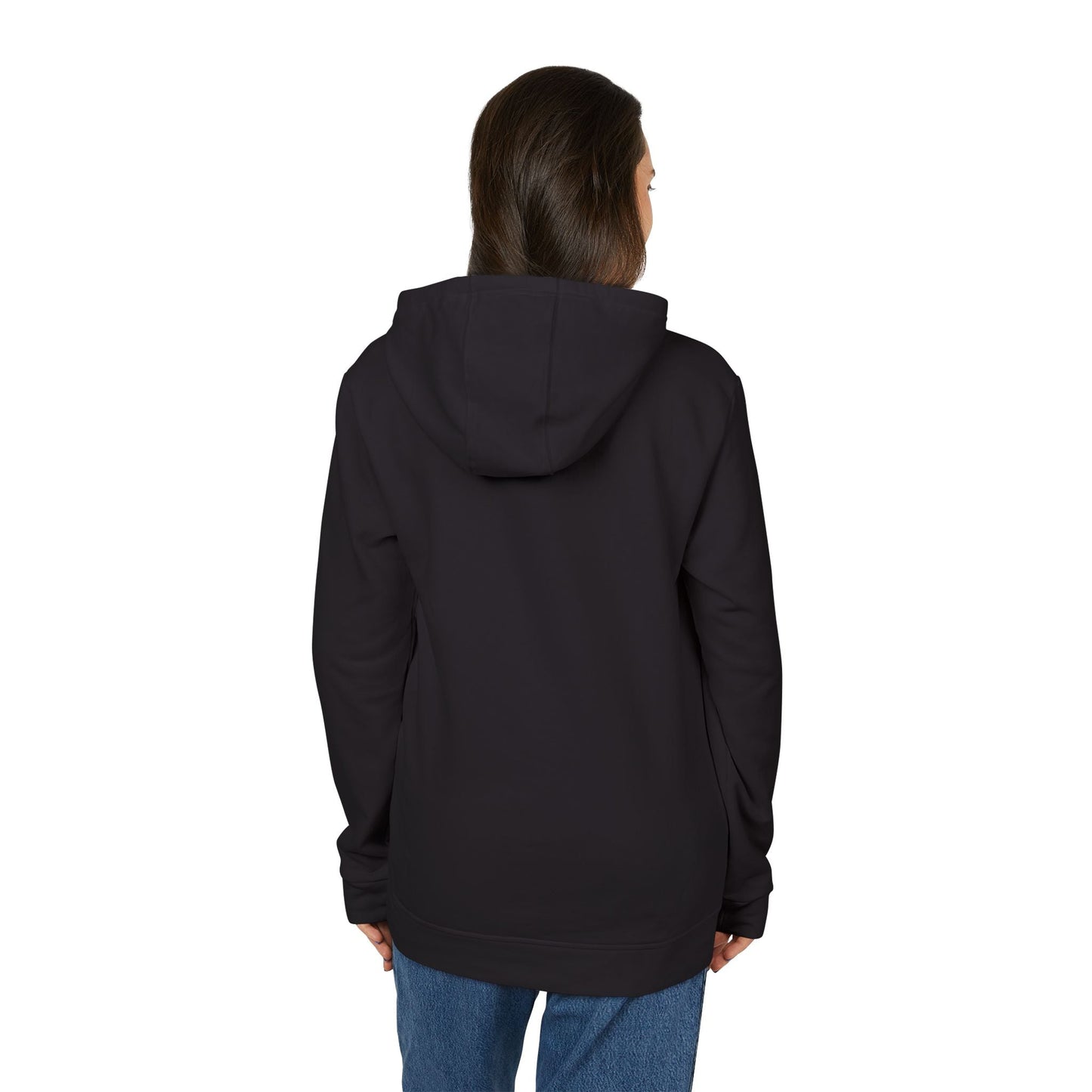 Adidas "67" Black Hoodie — Minimal White Fleece Pullover with Subtle Chest Emblem