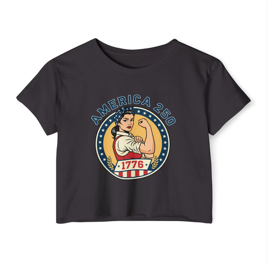 Women's Crop Top — 'America 250' Rosie-Inspired 1776 Patriotic Festival Tee