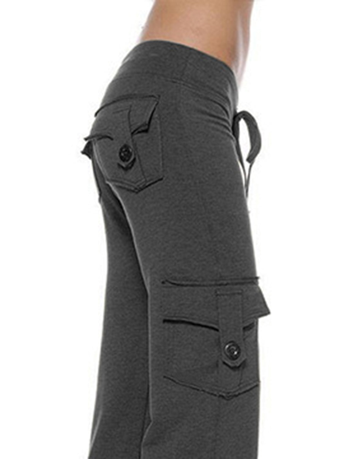 Mid Waist Pants Pockets