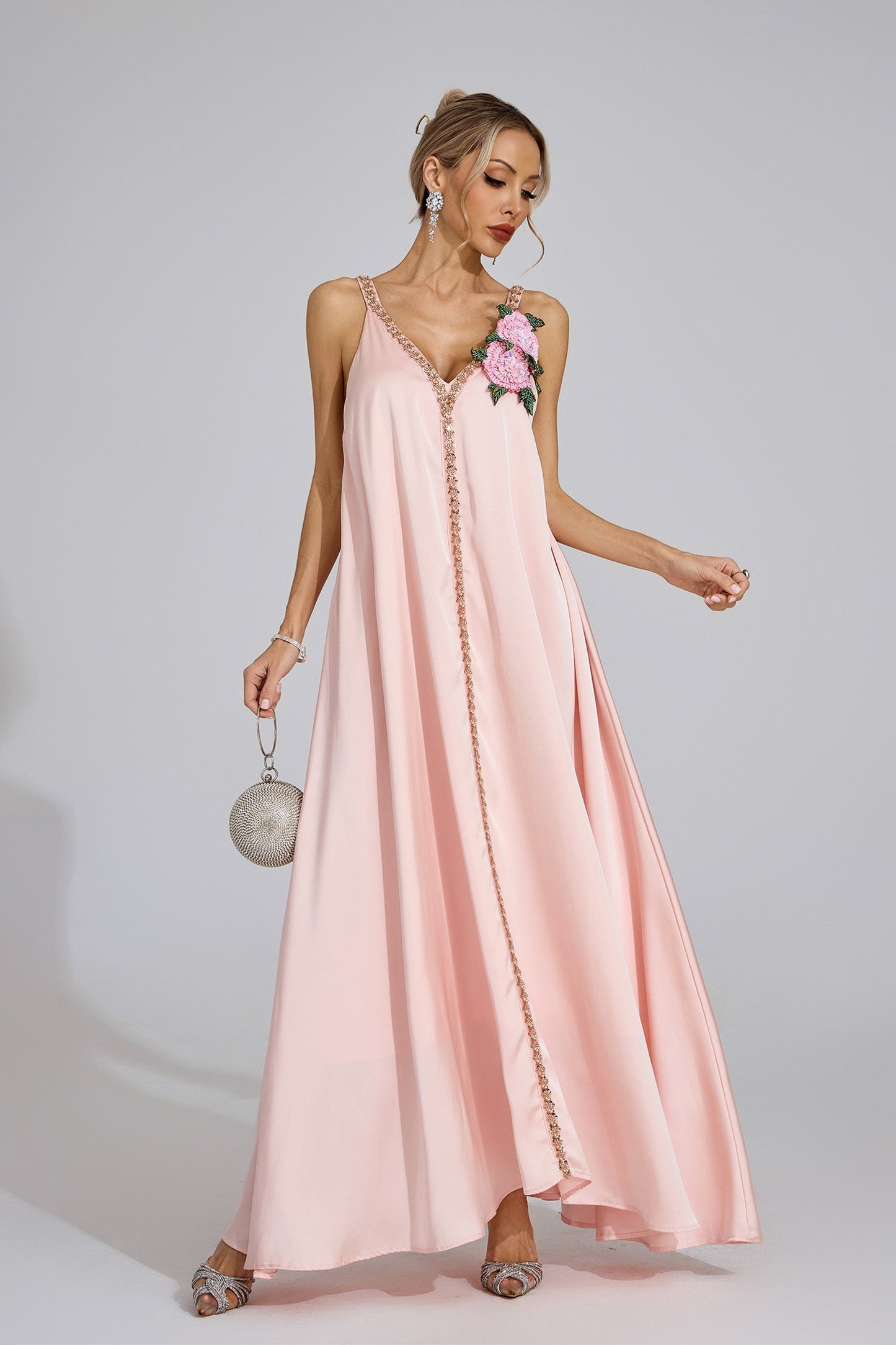 Aurélia Floral-Embellished Flow Dress