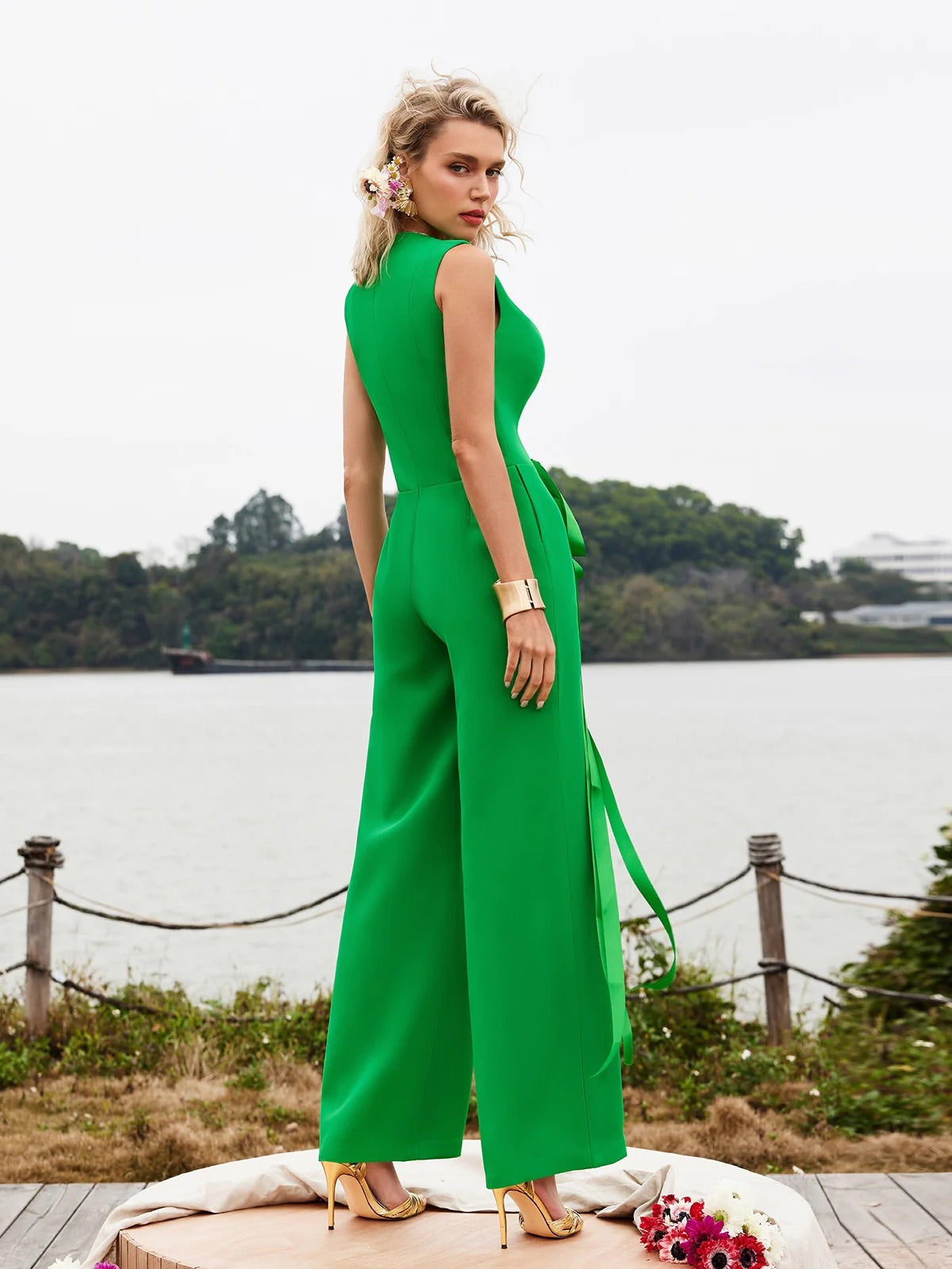 Edna green jumpsuit