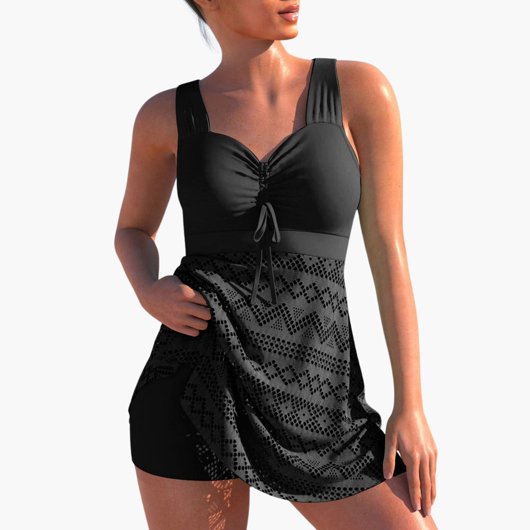 Tankini Set with Shorts - Women's Tummy Control Swimwear