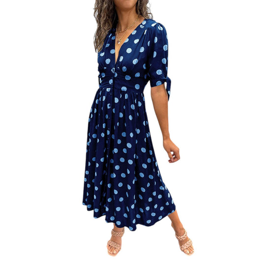 Monique™ | Elegant Polka Dot Dress