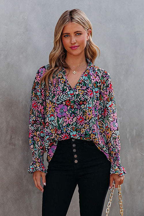 Bring Your Love Print Long Sleeve Top