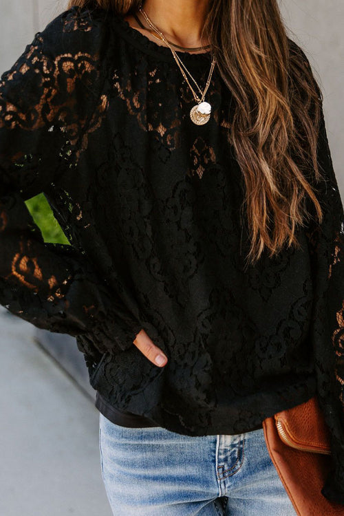 Romantic Inclination Lace Removable Cami Top - 2 Colors Black