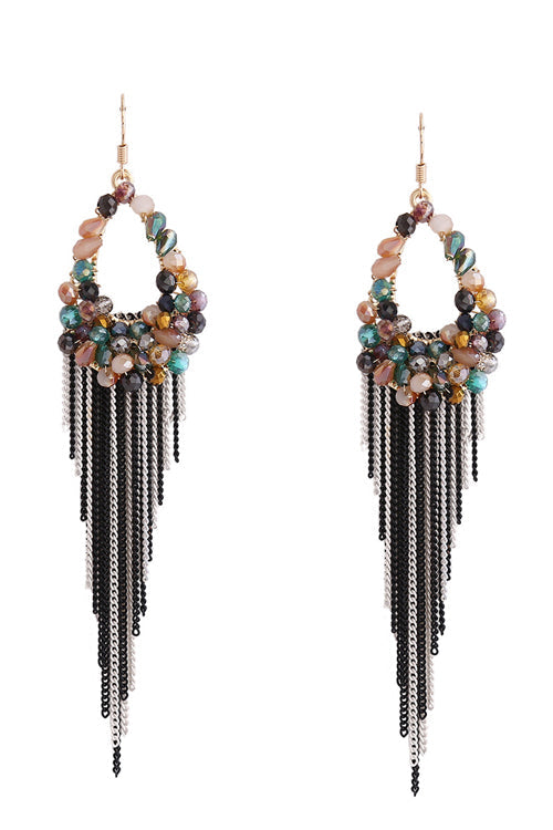 Pebble Hanging Elegant Earrings Brown