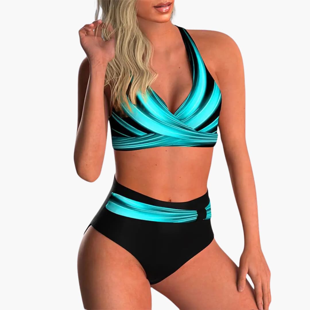 High-Waisted Bikini - Women's Chic Two-Piece Swimwear Set