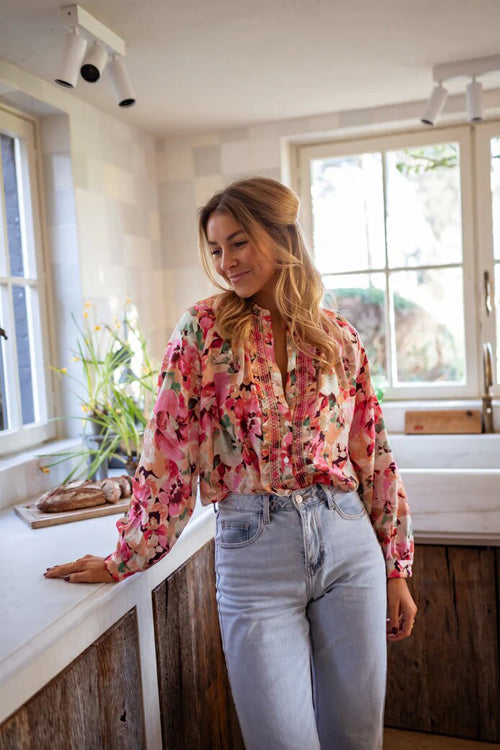 Always With Love Floral Print Long Sleeve Top