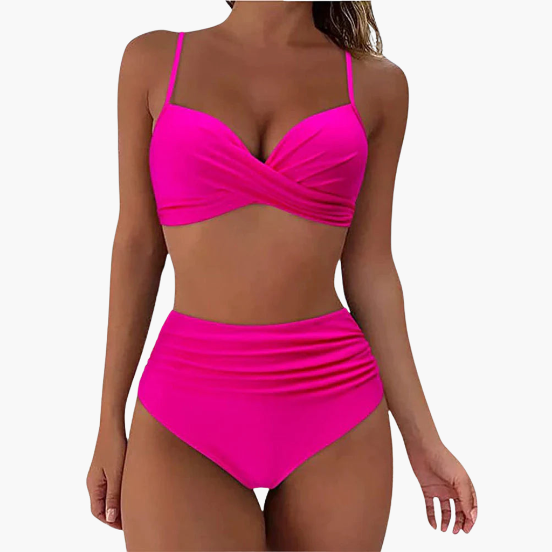 Bandeau Bikini Set - Women's Strapless Two-Piece Swimwear
