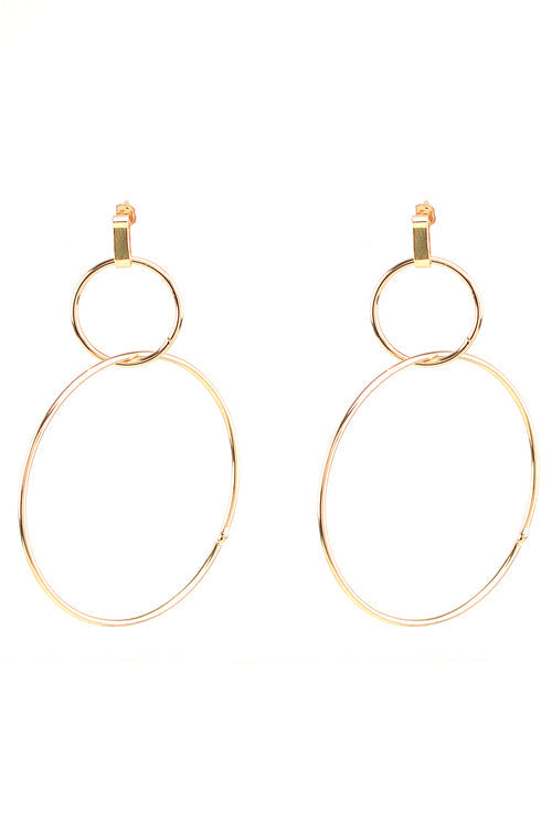 Exaggerated Metallic Ring Earring Gold