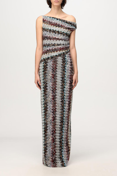 Showing Off a Little One Shoulder Knit Maxi Dress